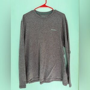 Eddie Bauer Men’s Heathered Maroon Long Sleeve Tee XL Lightweight